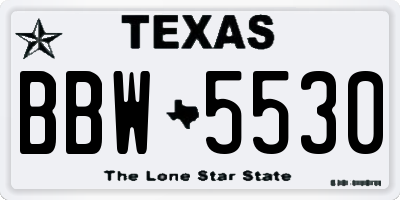 TX license plate BBW5530