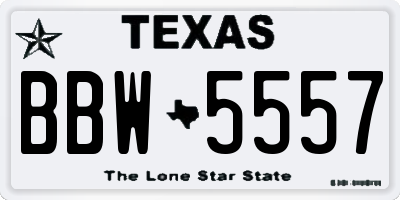TX license plate BBW5557