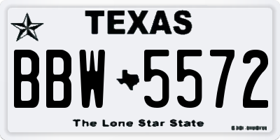 TX license plate BBW5572