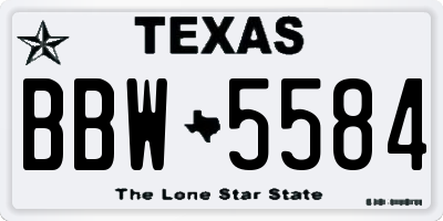 TX license plate BBW5584