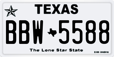 TX license plate BBW5588