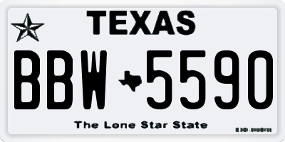 TX license plate BBW5590
