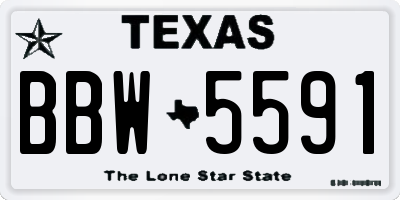 TX license plate BBW5591