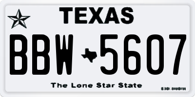 TX license plate BBW5607