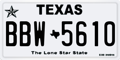 TX license plate BBW5610