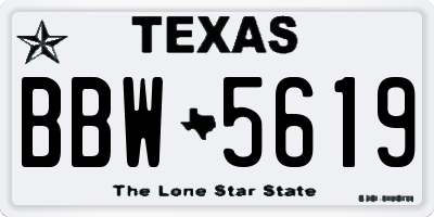 TX license plate BBW5619