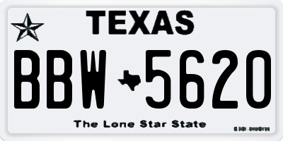 TX license plate BBW5620