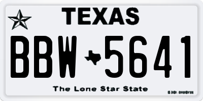 TX license plate BBW5641