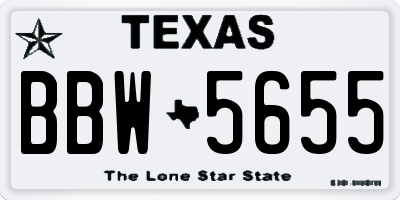 TX license plate BBW5655
