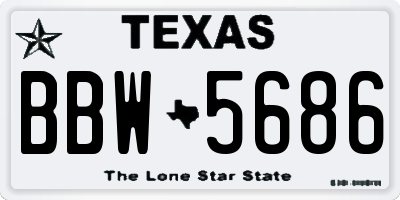 TX license plate BBW5686