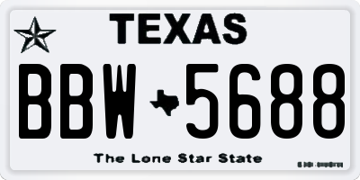 TX license plate BBW5688