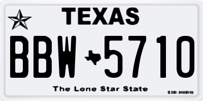 TX license plate BBW5710