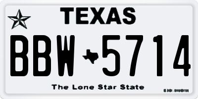 TX license plate BBW5714