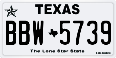 TX license plate BBW5739