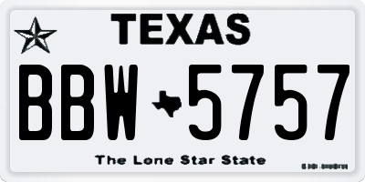 TX license plate BBW5757