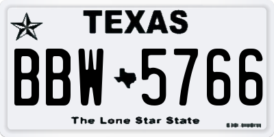 TX license plate BBW5766