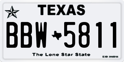 TX license plate BBW5811