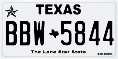 TX license plate BBW5844