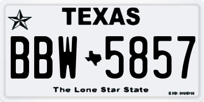 TX license plate BBW5857