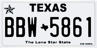 TX license plate BBW5861