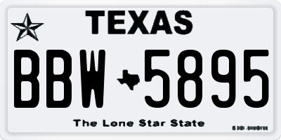 TX license plate BBW5895