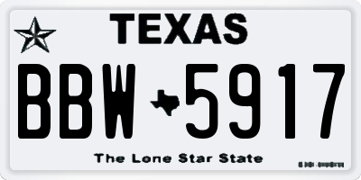 TX license plate BBW5917