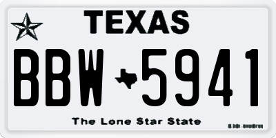 TX license plate BBW5941