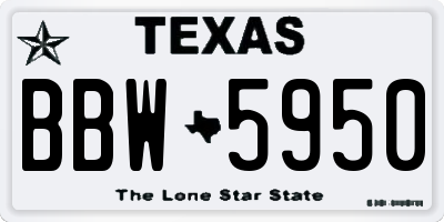 TX license plate BBW5950