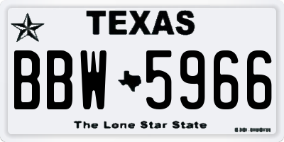 TX license plate BBW5966