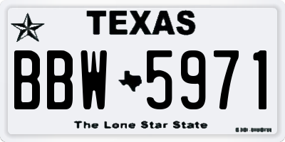 TX license plate BBW5971