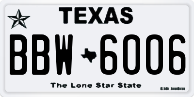 TX license plate BBW6006