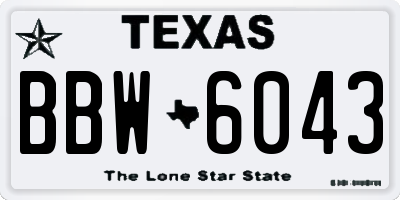 TX license plate BBW6043