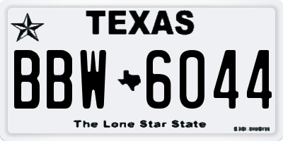 TX license plate BBW6044