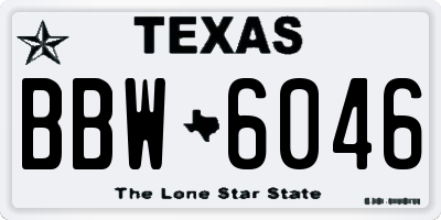 TX license plate BBW6046