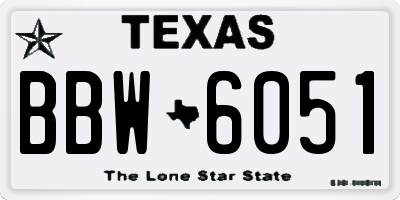 TX license plate BBW6051