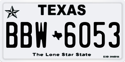 TX license plate BBW6053
