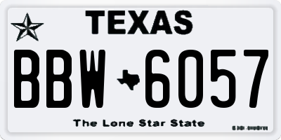 TX license plate BBW6057