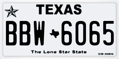 TX license plate BBW6065