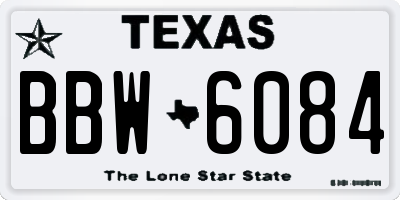 TX license plate BBW6084