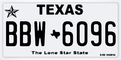 TX license plate BBW6096