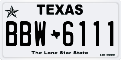 TX license plate BBW6111
