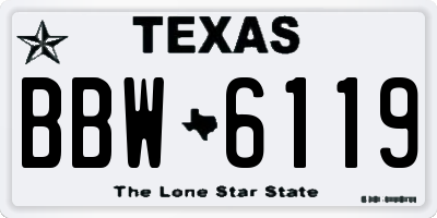 TX license plate BBW6119
