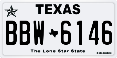 TX license plate BBW6146