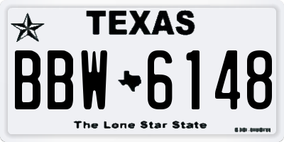 TX license plate BBW6148
