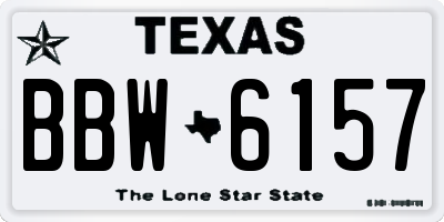 TX license plate BBW6157