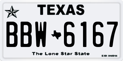 TX license plate BBW6167