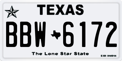 TX license plate BBW6172