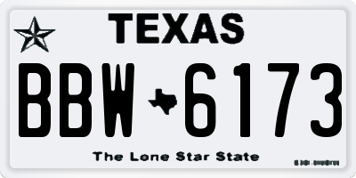 TX license plate BBW6173