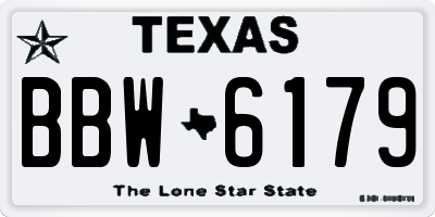 TX license plate BBW6179