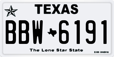 TX license plate BBW6191